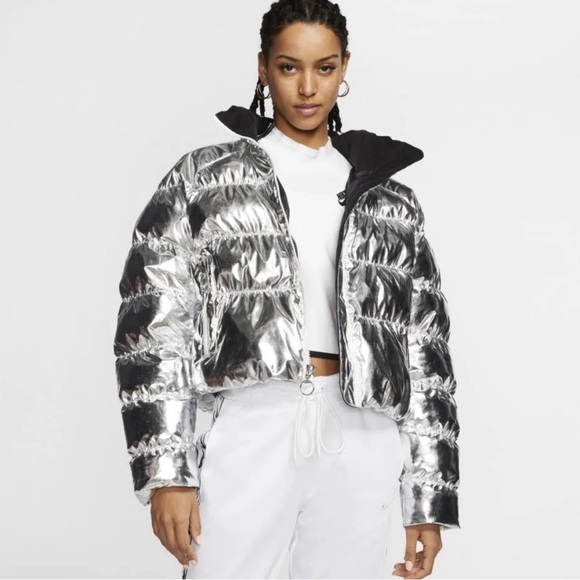 NWOTS. Nike Olivia X Kim Metallic Puffer Coat - Picture 3 of 8